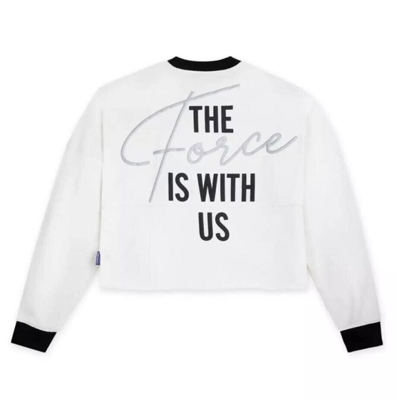 NWT Disney Star Wars 'The Force is With Us' Cropped Spirit Jersey Women's Large - Picture 1 of 9